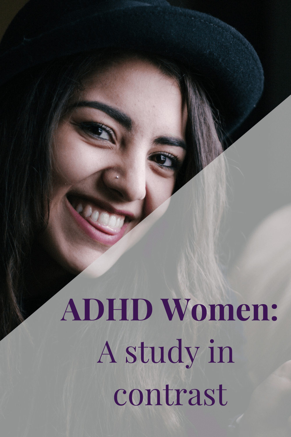 ADHD woman's face contrast